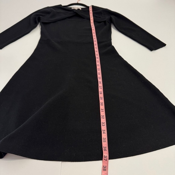 Nanette Lepore Black Knit Fit & Flare Dress | Twist Front | Size Small - Picture 9 of 11